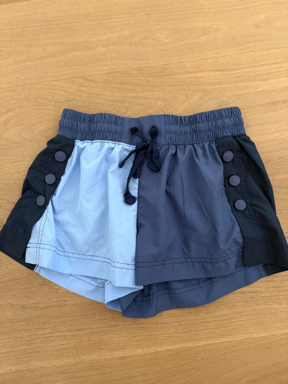 Free People Movement Two-Tone Blue Panel Athletic Shorts